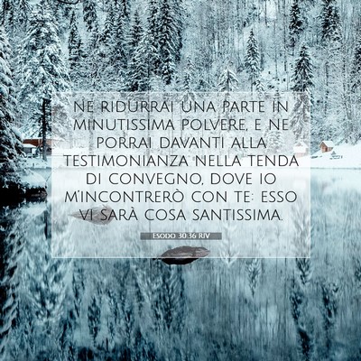 Picture 07 - Esodo 30:36 RIV - ne ridurrai una parte in minutissima polvere, e - Bible Verse Picture