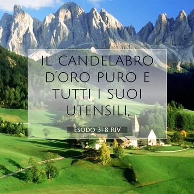Picture 07 - Esodo 31:8 RIV - il candelabro d’oro puro e tutti i suoi - Bible Verse Picture