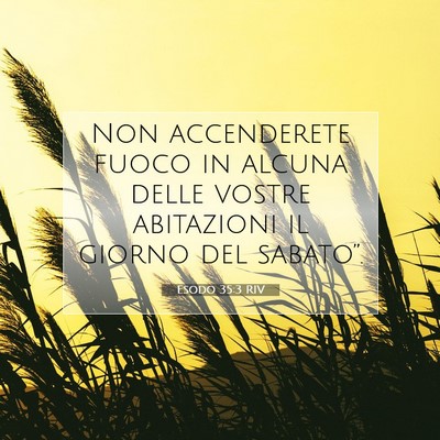 Picture 07 - Esodo 35:3 RIV - Non accenderete fuoco in alcuna delle vostre - Bible Verse Picture