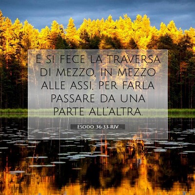 Picture 07 - Esodo 36:33 RIV - E si fece la traversa di mezzo, in mezzo alle - Bible Verse Picture