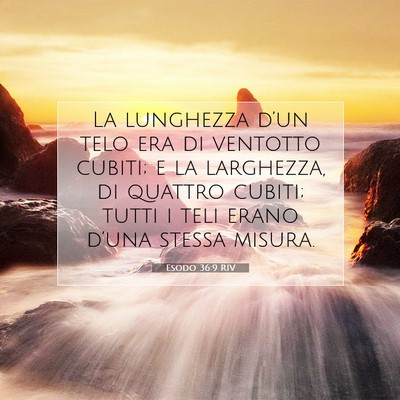 Picture 07 - Esodo 36:9 RIV - La lunghezza d’un telo era di ventotto cubiti; - Bible Verse Picture
