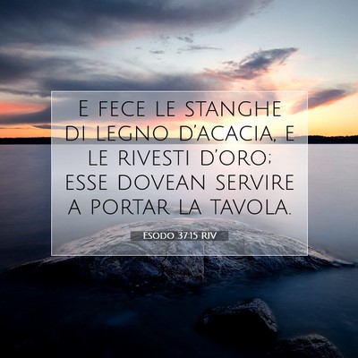 Picture 07 - Esodo 37:15 RIV - E fece le stanghe di legno d’acacia, e le - Bible Verse Picture