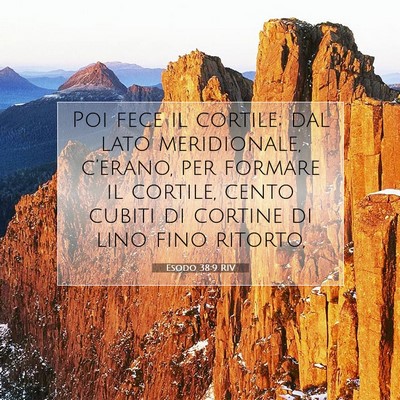 Picture 07 - Esodo 38:9 RIV - Poi fece il cortile; dal lato meridionale, - Bible Verse Picture