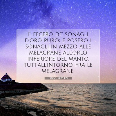 Picture 07 - Esodo 39:25 RIV - E fecero de’ sonagli d’oro puro; e posero i - Bible Verse Picture