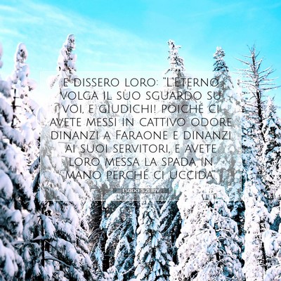 Picture 07 - Esodo 5:21 RIV - e dissero loro: “L’Eterno volga il suo - Bible Verse Picture