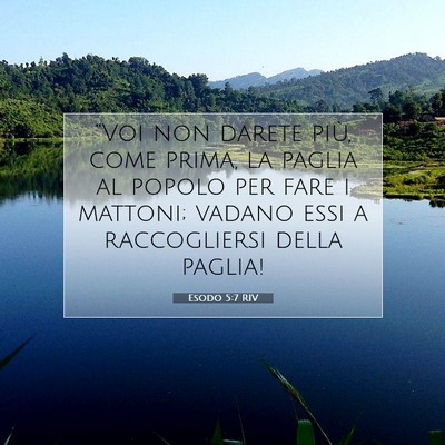 Picture 07 - Esodo 5:7 RIV - “Voi non darete più, come prima, la paglia al - Bible Verse Picture