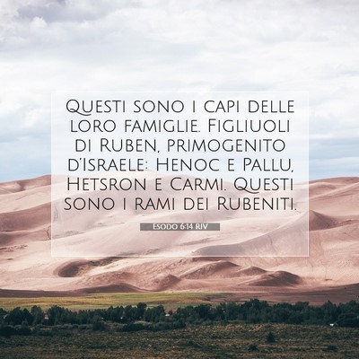 Picture 07 - Esodo 6:14 RIV - Questi sono i capi delle loro famiglie. Figliuoli - Bible Verse Picture