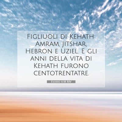 Picture 07 - Esodo 6:18 RIV - Figliuoli di Kehath: Amram, Jitshar, Hebron e - Bible Verse Picture