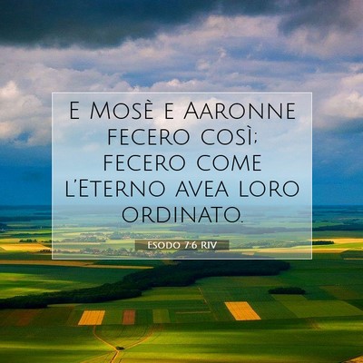 Picture 07 - Esodo 7:6 RIV - E Mosè e Aaronne fecero così; fecero come - Bible Verse Picture