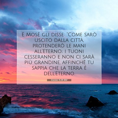 Picture 07 - Esodo 9:29 RIV - E Mosè gli disse: “Come sarò uscito dalla - Bible Verse Picture