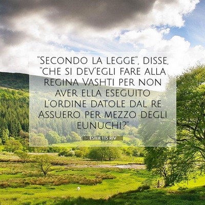 Picture 07 - Ester 1:15 RIV - “Secondo la legge”, disse, “che si - Bible Verse Picture