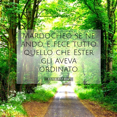 Picture 07 - Ester 4:17 RIV - Mardocheo se ne andò, e fece tutto quello che - Bible Verse Picture