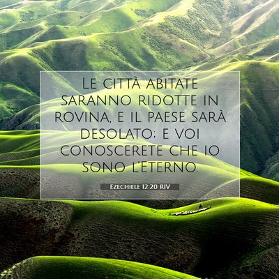 Picture 07 - Ezechiele 12:20 RIV - Le città abitate saranno ridotte in rovina, e il - Bible Verse Picture