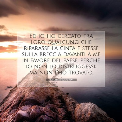 Picture 07 - Ezechiele 22:30 RIV - Ed io ho cercato fra loro qualcuno che riparasse - Bible Verse Picture