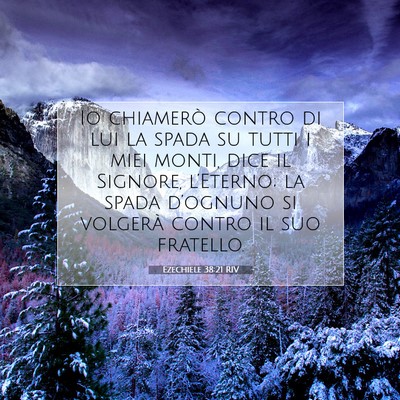 Picture 07 - Ezechiele 38:21 RIV - Io chiamerò contro di lui la spada su tutti i - Bible Verse Picture