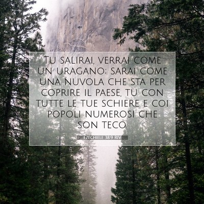 Picture 07 - Ezechiele 38:9 RIV - Tu salirai, verrai come un uragano; sarai come - Bible Verse Picture
