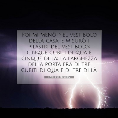 Picture 07 - Ezechiele 40:48 RIV - Poi mi menò nel vestibolo della casa, e misurò - Bible Verse Picture