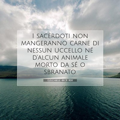 Picture 07 - Ezechiele 44:31 RIV - I sacerdoti non mangeranno carne di nessun - Bible Verse Picture