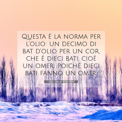 Picture 07 - Ezechiele 45:14 RIV - Questa è la norma per l’olio: un decimo di bat - Bible Verse Picture
