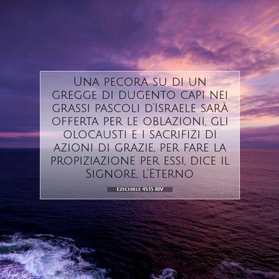 Picture 07 - Ezechiele 45:15 RIV - Una pecora su di un gregge di dugento capi nei - Bible Verse Picture