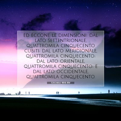 Picture 07 - Ezechiele 48:16 RIV - ed eccone le dimensioni: dal lato settentrionale, - Bible Verse Picture