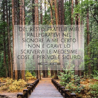Picture 07 - Filippesi 3:1 RIV - Del resto, fratelli miei, rallegratevi nel - Bible Verse Picture