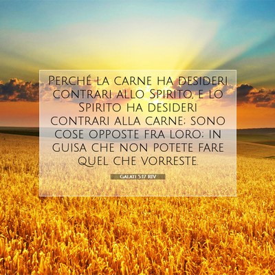 Picture 07 - Galati 5:17 RIV - Perché la carne ha desideri contrari allo - Bible Verse Picture
