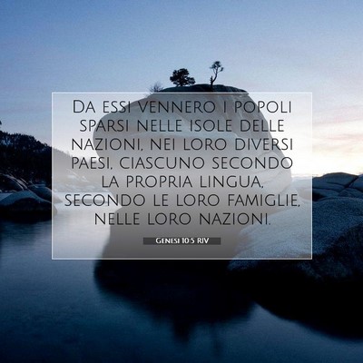 Picture 07 - Genesi 10:5 RIV - Da essi vennero i popoli sparsi nelle isole delle - Bible Verse Picture