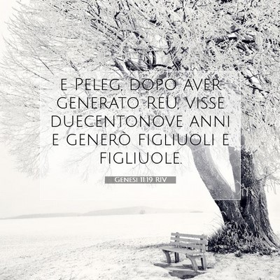Picture 07 - Genesi 11:19 RIV - e Peleg, dopo aver generato Reu, visse - Bible Verse Picture