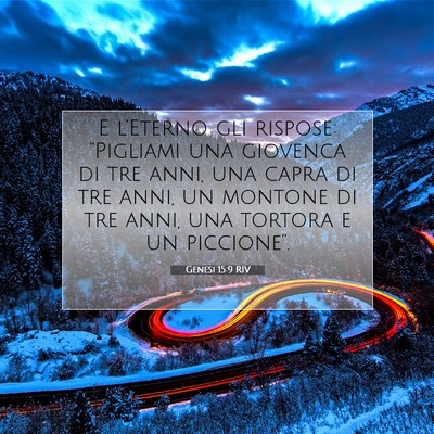 Picture 07 - Genesi 15:9 RIV - E l’Eterno gli rispose: “Pigliami una - Bible Verse Picture