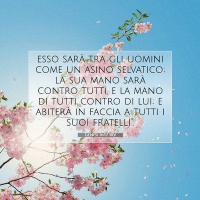 Picture 07 - Genesi 16:12 RIV - esso sarà tra gli uomini come un asino - Bible Verse Picture