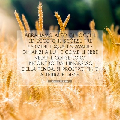 Picture 07 - Genesi 18:2 RIV - Abrahamo alzò gli occhi, ed ecco che scòrse tre - Bible Verse Picture