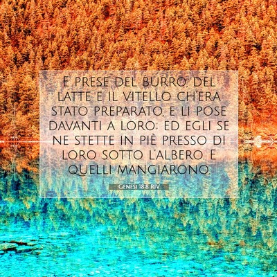 Picture 07 - Genesi 18:8 RIV - E prese del burro, del latte e il vitello - Bible Verse Picture