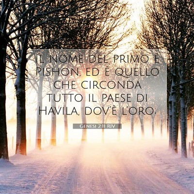 Picture 07 - Genesi 2:11 RIV - Il nome del primo è Pishon, ed è quello che - Bible Verse Picture