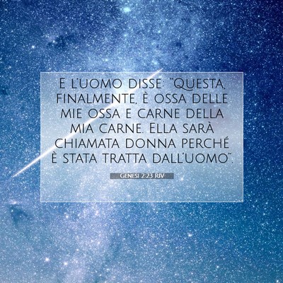 Picture 07 - Genesi 2:23 RIV - E l’uomo disse: “Questa, finalmente, è ossa - Bible Verse Picture