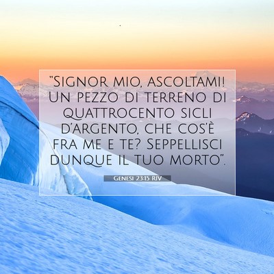 Picture 07 - Genesi 23:15 RIV - “Signor mio, ascoltami! Un pezzo di terreno di - Bible Verse Picture