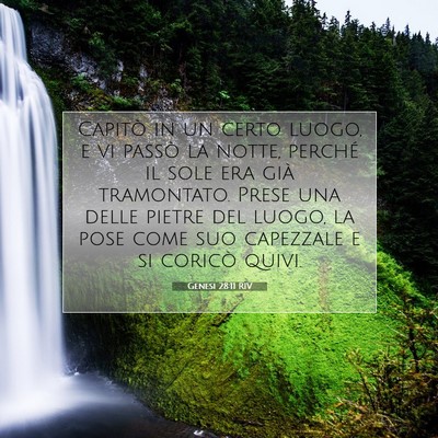 Picture 07 - Genesi 28:11 RIV - Capitò in un certo luogo, e vi passò la notte, - Bible Verse Picture