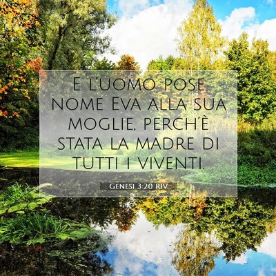Picture 07 - Genesi 3:20 RIV - E l’uomo pose nome Eva alla sua moglie, - Bible Verse Picture