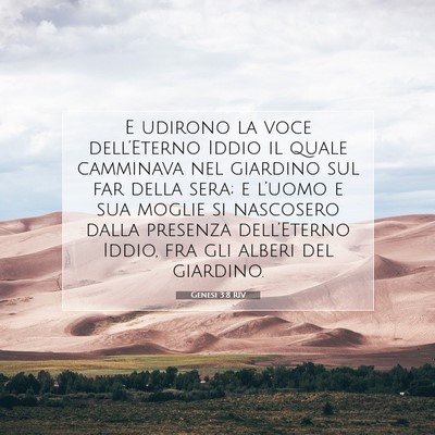Picture 07 - Genesi 3:8 RIV - E udirono la voce dell’Eterno Iddio il quale - Bible Verse Picture