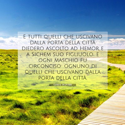 Picture 07 - Genesi 34:24 RIV - E tutti quelli che uscivano dalla porta della - Bible Verse Picture
