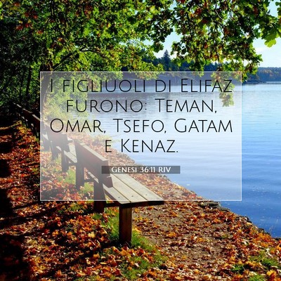 Picture 07 - Genesi 36:11 RIV - I figliuoli di Elifaz furono: Teman, Omar, Tsefo, - Bible Verse Picture