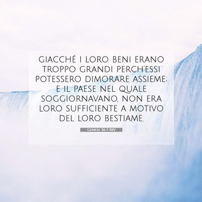 Picture 07 - Genesi 36:7 RIV - giacché i loro beni erano troppo grandi - Bible Verse Picture