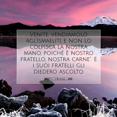 Picture 07 - Genesi 37:27 RIV - Venite, vendiamolo agl’Ismaeliti, e non lo - Bible Verse Picture