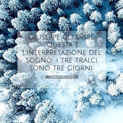 Picture 07 - Genesi 40:12 RIV - Giuseppe gli disse: “Questa è - Bible Verse Picture