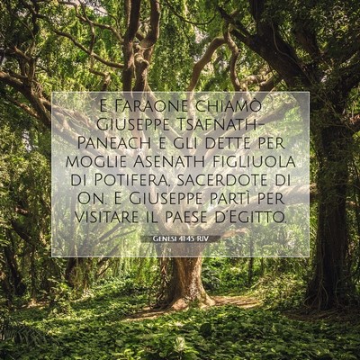 Picture 07 - Genesi 41:45 RIV - E Faraone chiamò Giuseppe Tsafnath-Paneach e gli - Bible Verse Picture