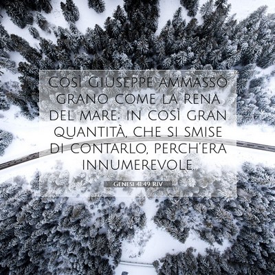 Picture 07 - Genesi 41:49 RIV - Così Giuseppe ammassò grano come la rena del - Bible Verse Picture