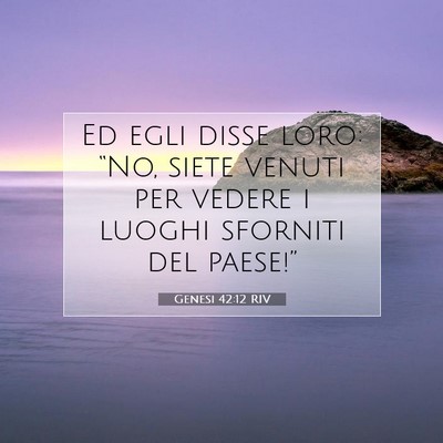 Picture 07 - Genesi 42:12 RIV - Ed egli disse loro: “No, siete venuti per - Bible Verse Picture