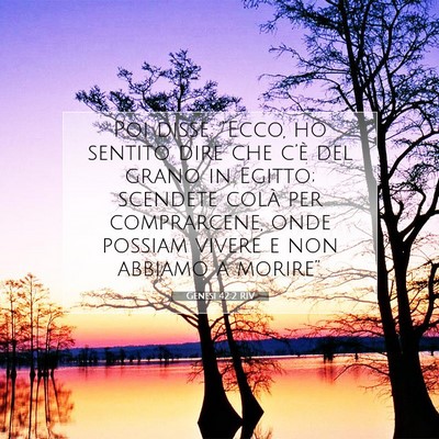 Picture 07 - Genesi 42:2 RIV - Poi disse: “Ecco, ho sentito dire che c’è - Bible Verse Picture