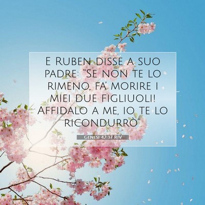 Picture 07 - Genesi 42:37 RIV - E Ruben disse a suo padre: “Se non te lo - Bible Verse Picture