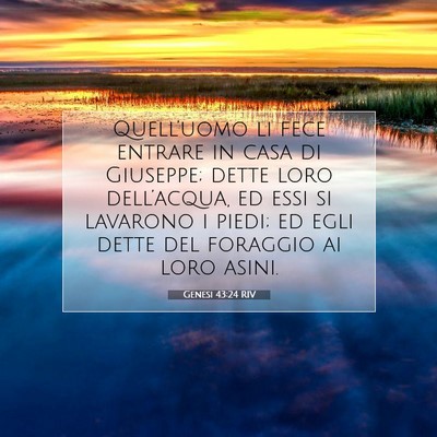 Picture 07 - Genesi 43:24 RIV - Quell’uomo li fece entrare in casa di Giuseppe; - Bible Verse Picture